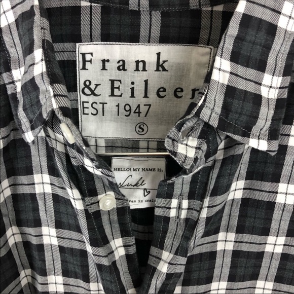New Frank & Eileen Black Plaid Luke Shirt S - Picture 5 of 8